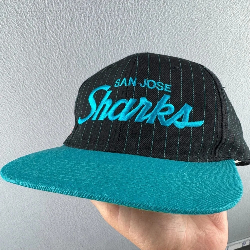 Vintage San Jose Sharks Hat Snap Back 90s Sports Specialties NHL Hockey